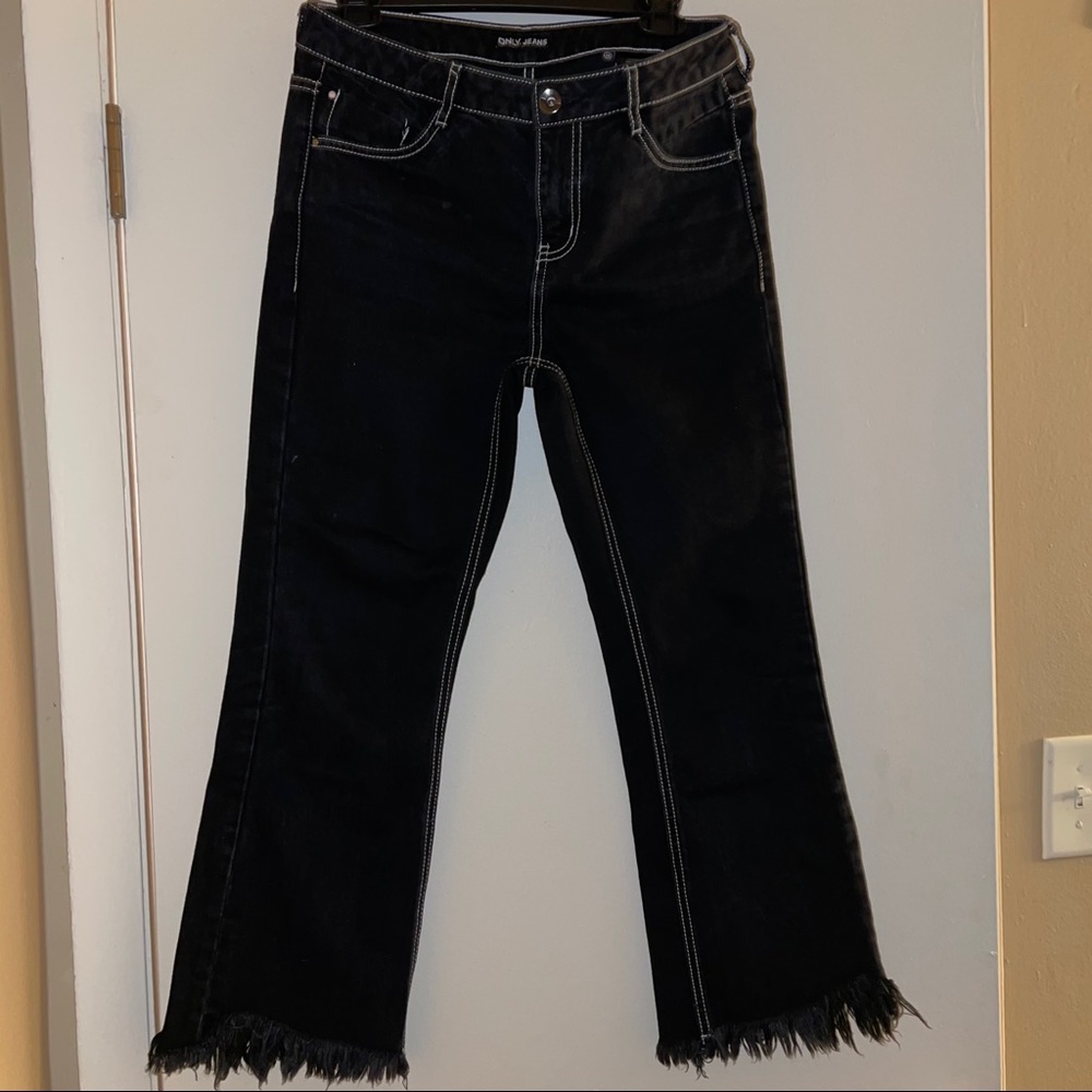 Only boot-cut black jeans